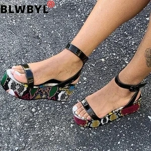 

New Platform Shoes Woman Sandals Open Toe Sandals 2020 Fashion Colorful Ladies Summer Shoes Ankle Buckle Woman Sandals Size Plus
