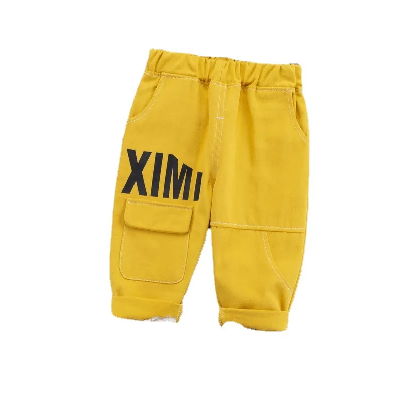 

New Spring Autumn Children Casual Elastic Band PPants Kids Cartoon Overalls Infant Fashion Clothes Baby Letter Cotton Trousers