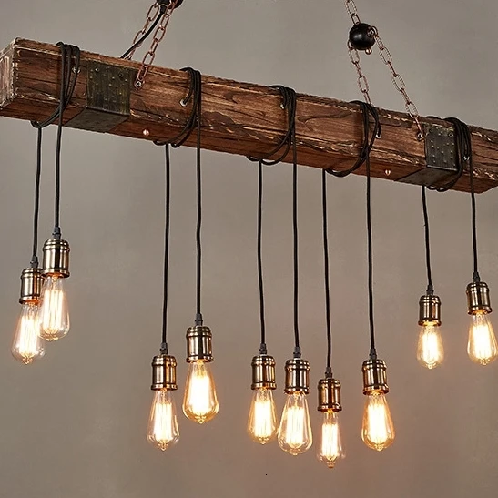 27 креативный античный промышленный светодиодный светильник деревянная