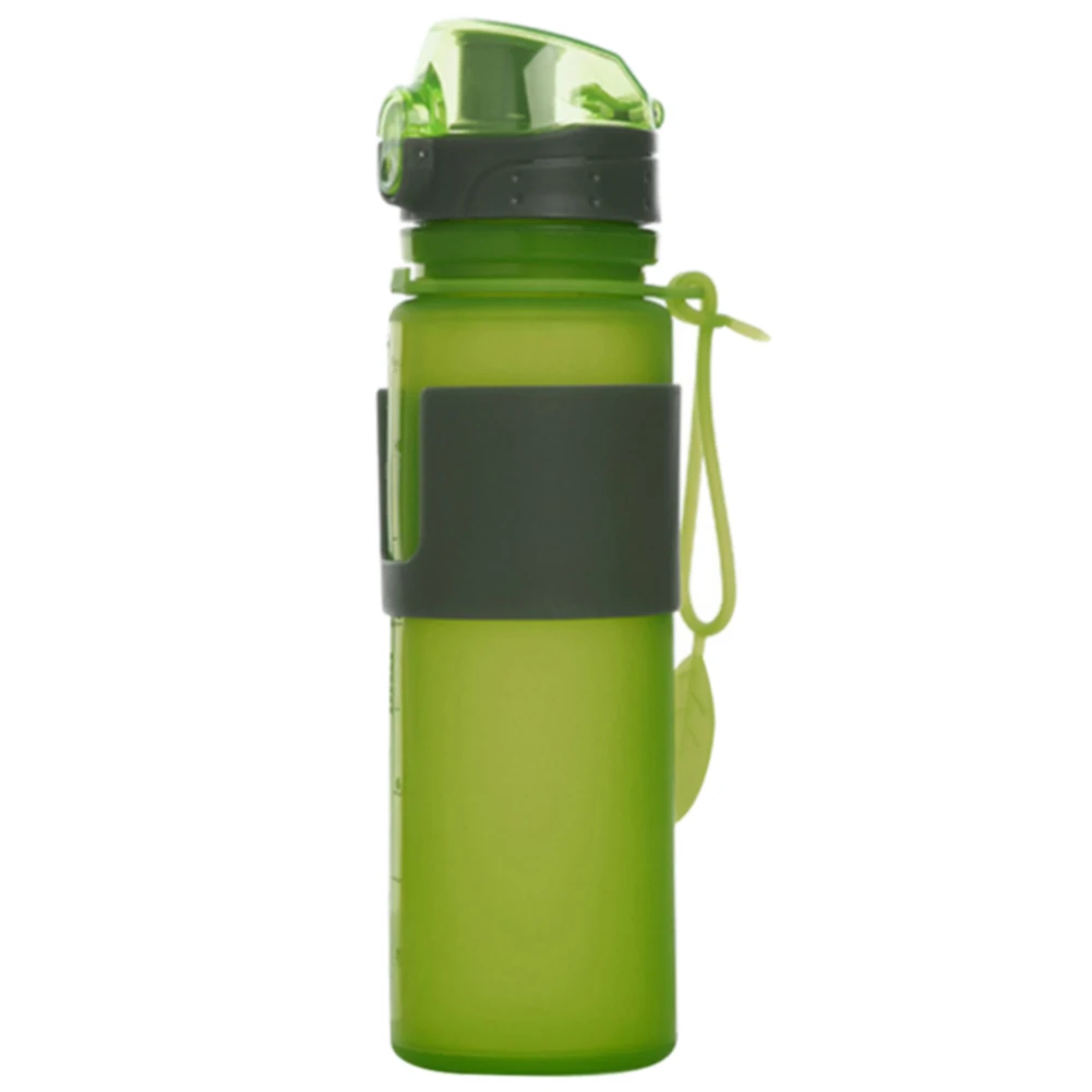 

Silicone Travel Drinking Non Toxic Water Bottle Running Outdoor Sports Storage Folding Cup Snap Button Leakproof Camping