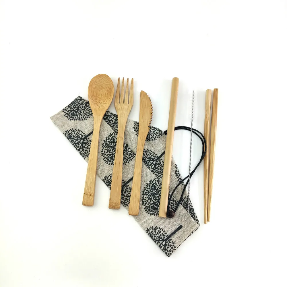 6 шт./компл. портативный экологически чистый набор столовых приборов в японском