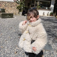 childrens clothing 2021 winter new girl korean version of baise lamb wool coat warm thick quilted wool sweater