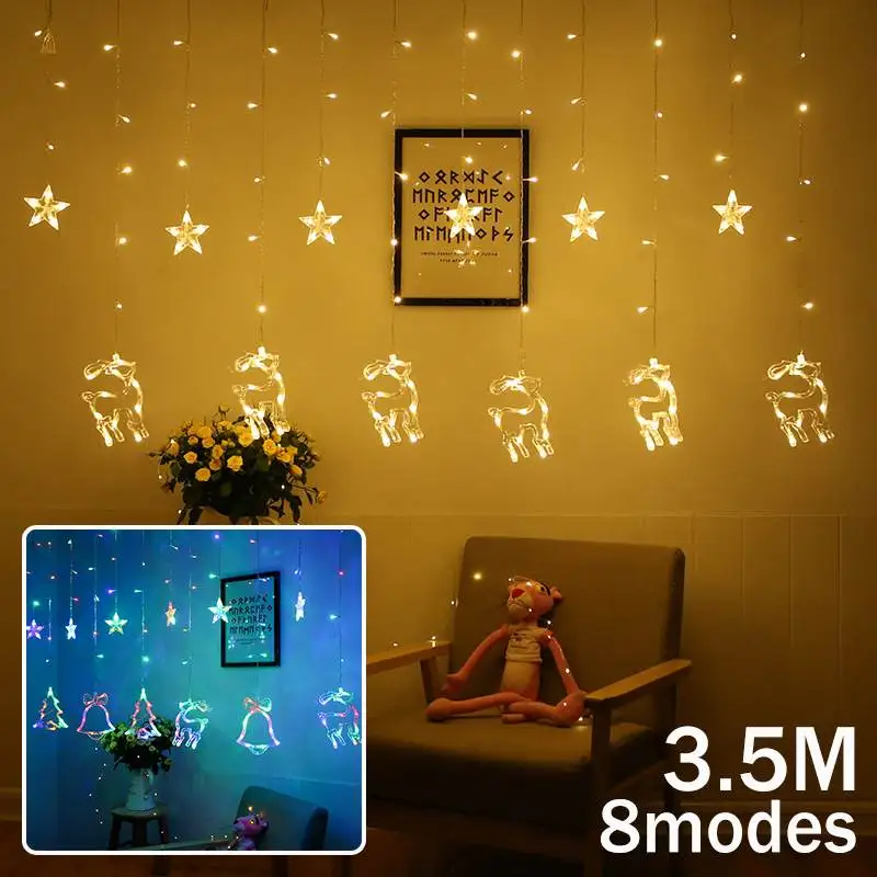 

3.5M AC 220V 138 LED Home Outdoor Holiday Christmas Decorative Wedding xmas String Fairy Curtain Garlands Strip Party Lights