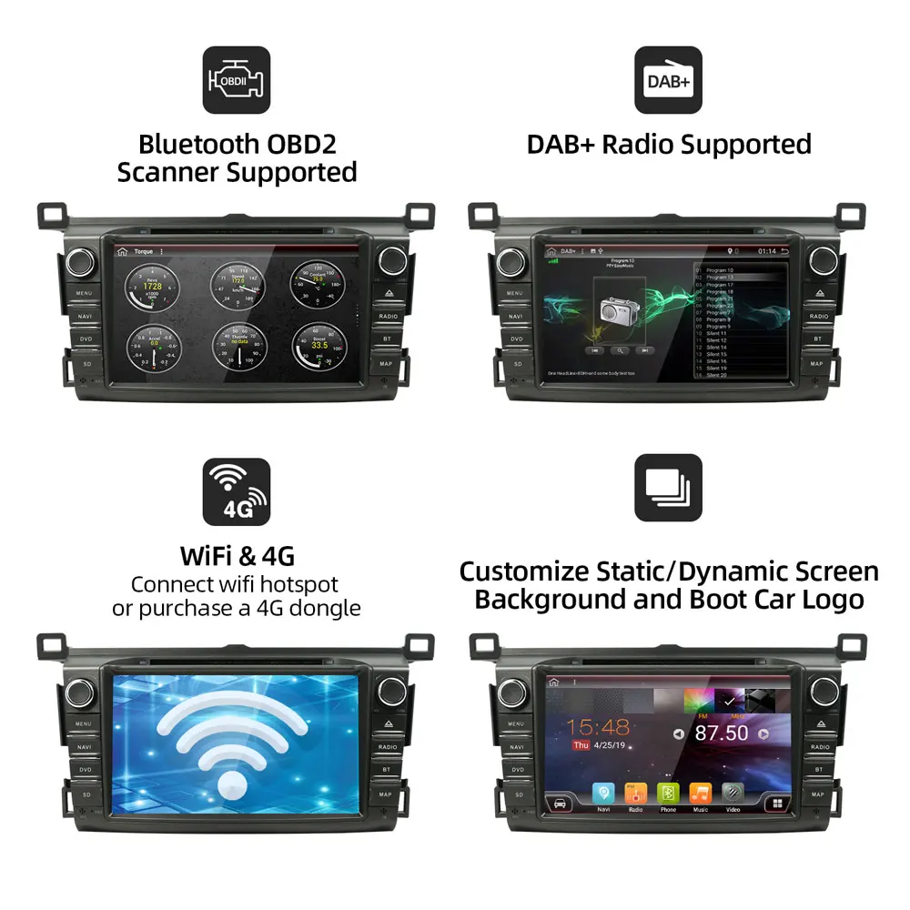 Автомобильный мультимедийный dvd плеер Bosion проигрыватель на Android 10 с GPS 4 Гб ОЗУ 64