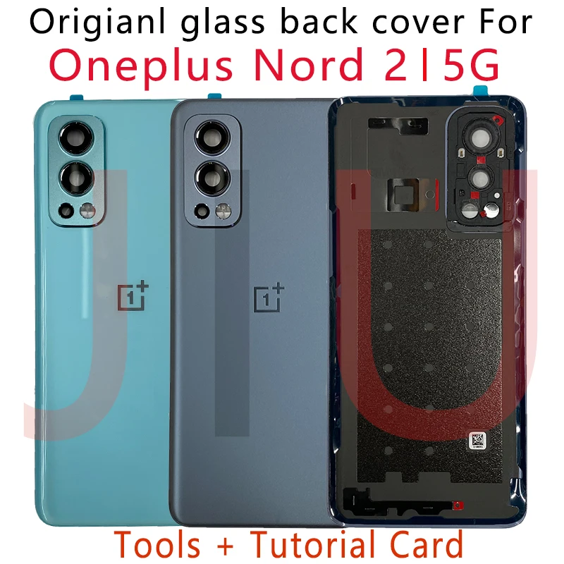 100% NEW For OnePlus Nord/Nord2 Battery Cover Back Glass Rear Door Housing Case Back Panel Battery Cover OnePlus Nord 2