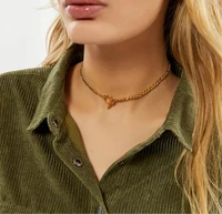 new arrival trendy necklace simple gold circle chokers necklaces for women
