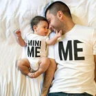 1 шт., футболка и комбинезон ME  MINI ME Daddy, одинаковые комплекты для семьи забавная футболка с короткими рукавами для папы и ребенка