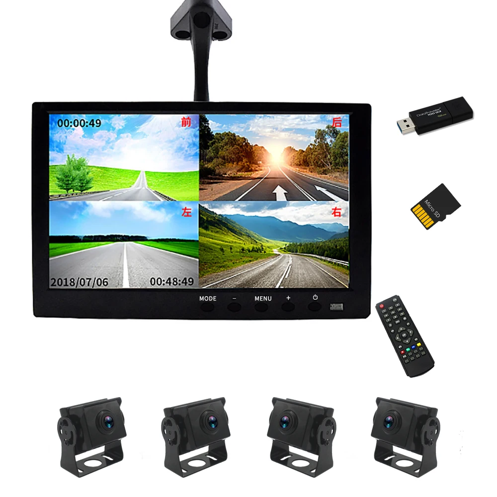 10 inch IPS Display Screen 1080P Car Rear View Camera HD Night Vision 360 Degree Panorama Monitoring System IP68 Waterproof | Автомобили и