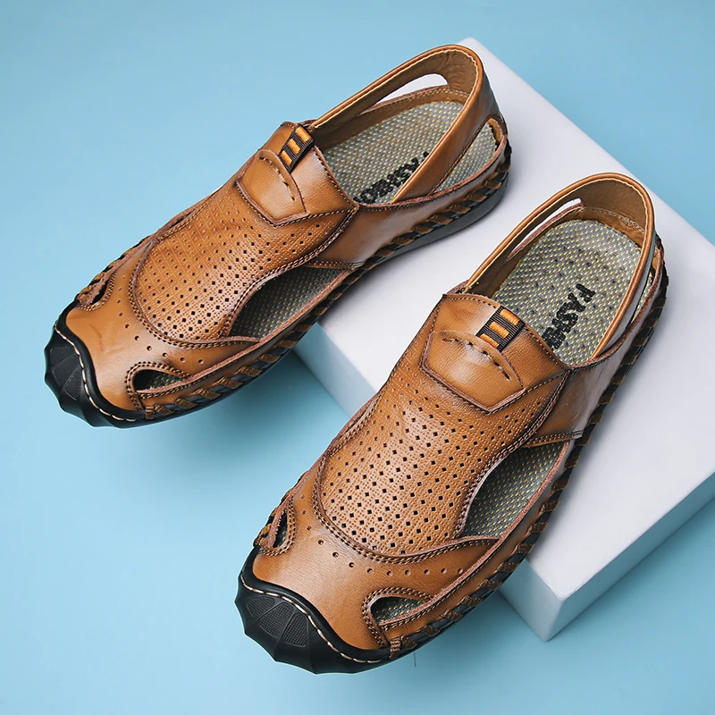 

zandalias sandalet sandal roman sandals rasteira safety sandals-men ete sandale leather man sandles verano sandali da heren big