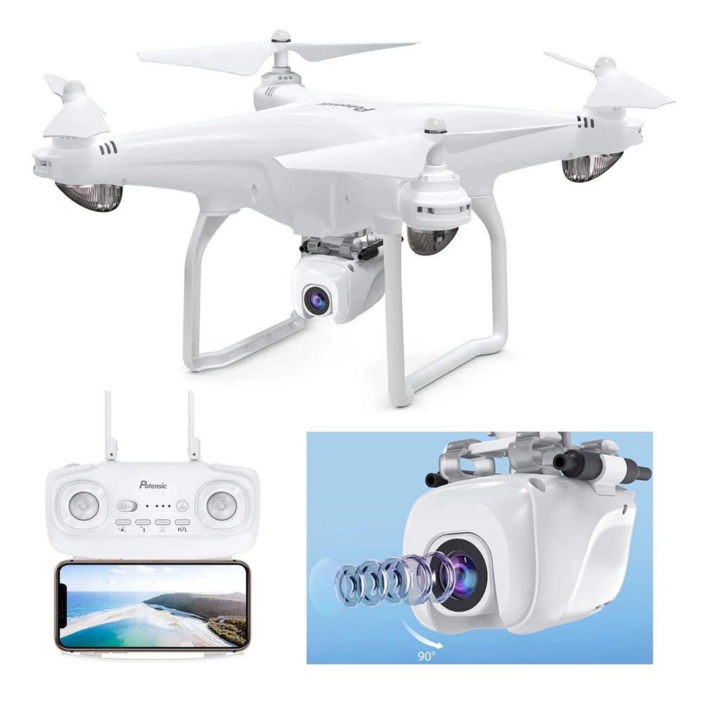 

Potensic Drone GPS 5G WiFi Live Video FPV 1080P HD with Camera Professional Altitude Hold Durable for Beginner RC Quadcopter