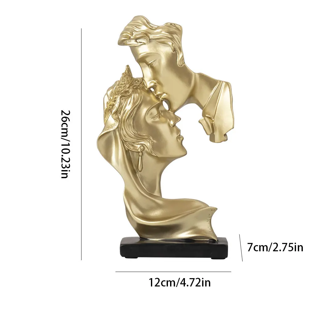 

Abstract Sculpture Figurine Resin Lovers Kiss Couple Statue Home Decor Accessories Modern Art Crafts Romantic Decoration Gifts