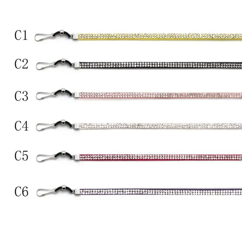 

Rhinestone Belt Hanging Rope For Face Mask Necklace Mask Lanyard Chain Holder 2 Storage Hook Mask Prevent Dirt Anti-falling Rope