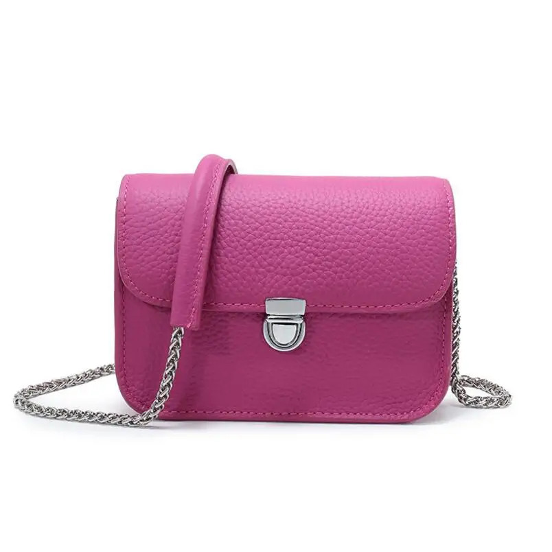 Сумка женская из натуральной кожи с цепочкой и замком лисий хвост Лилия|bag