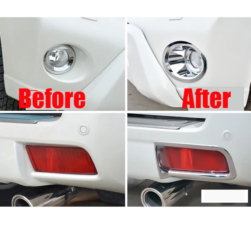 Аксессуары ABS Chrome передняя и задняя рамка Декоративная Обшивка для Toyota Land Cruiser Prado