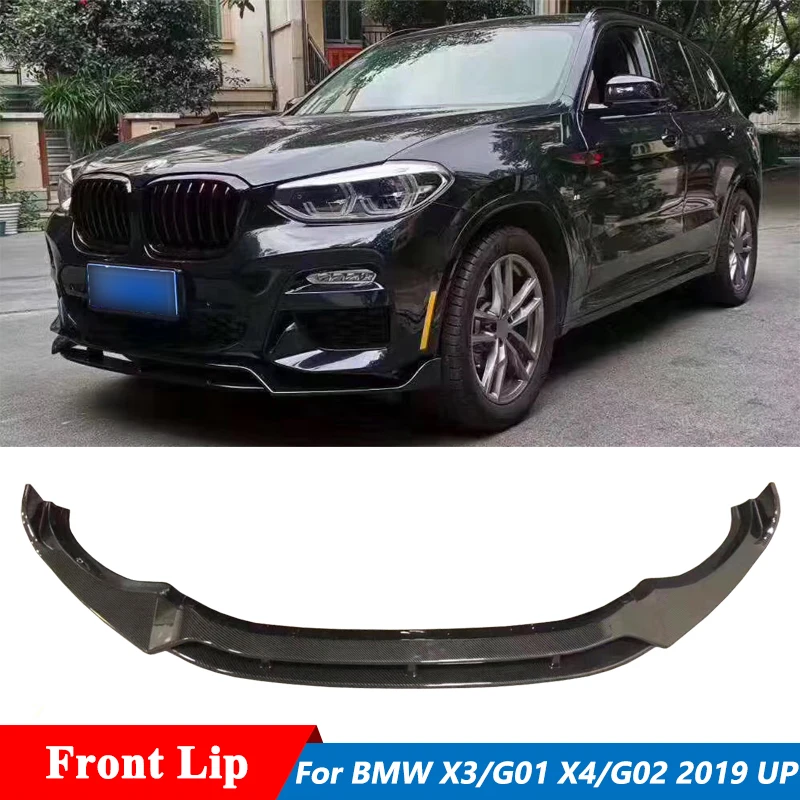 

V-образный спойлер для переднего бампера из углеродного волокна для BMW X3 G01 X4 G02 M-спортивная версия автомобиля 2019 г.