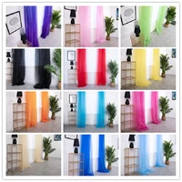 colorful solid color tulle sheer light ployester chiffon fabric balcony curtains for home living room window wedding decoration
