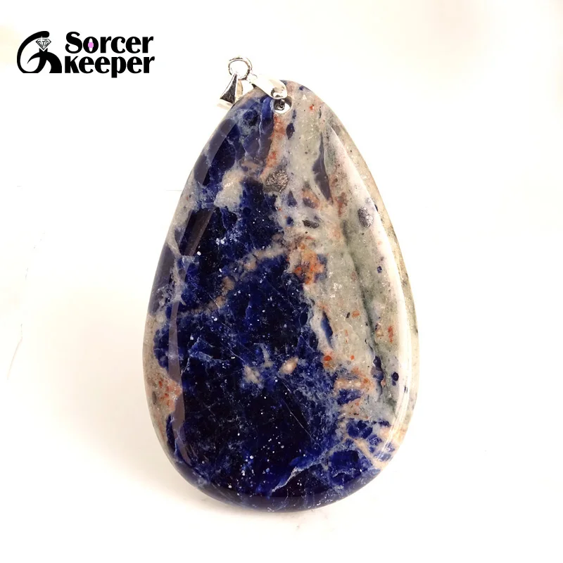 Men Jewelry New Crystal Pendant Necklace Natural Stone Blue Sodalite Beads Agates Reiki Healing Fashion Bijoux Women BA698 | Украшения и