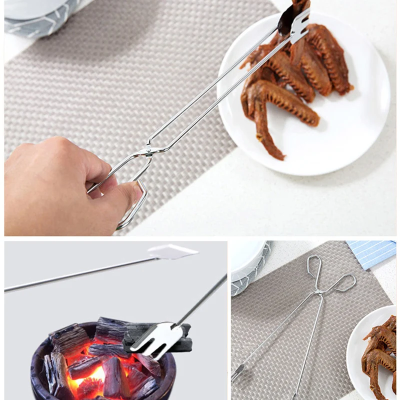 Кухонные Ножницы Щипцы из нержавеющей стали ножницы типа гриль зажим для еды