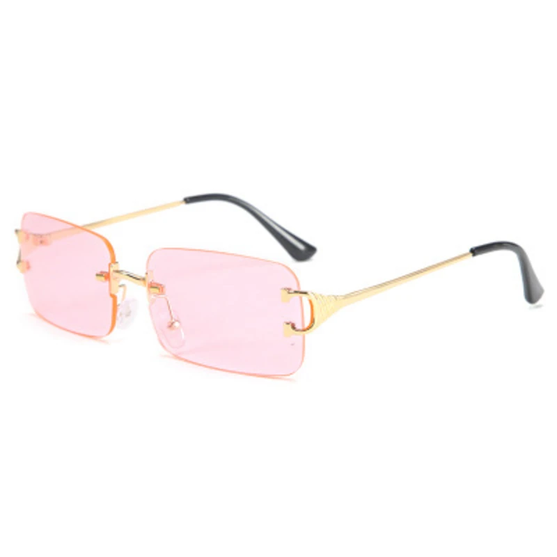 

new trendy small frame rimless sunglasses women 2020 luxury brand designer ocean lens sun glasses female outdoor street shades