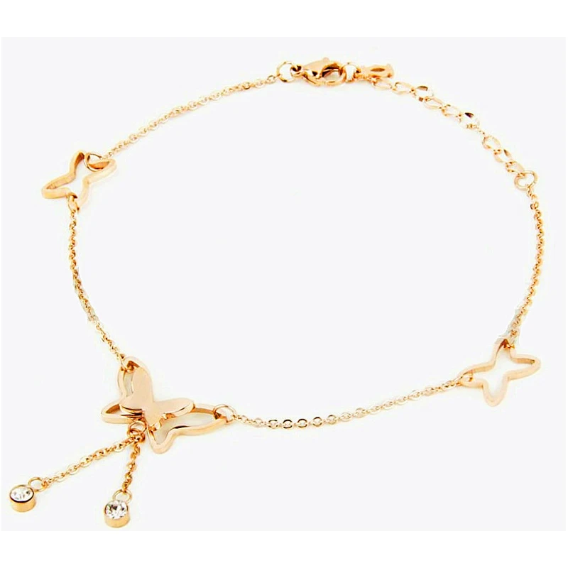 

1 piece Stainless steel butterfly anklet for women