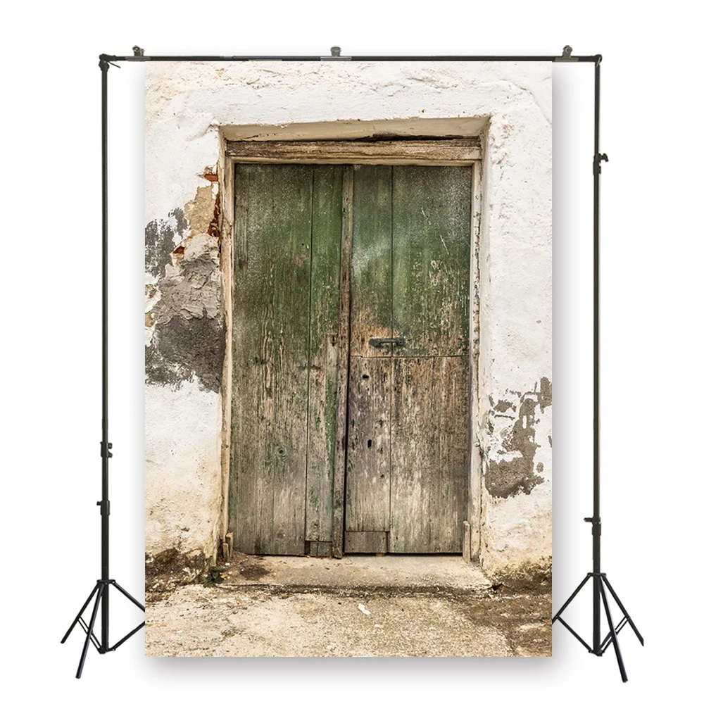 HUAYI потертый винтажный фон для фотосъемки с белой стеной и деревянной дверью