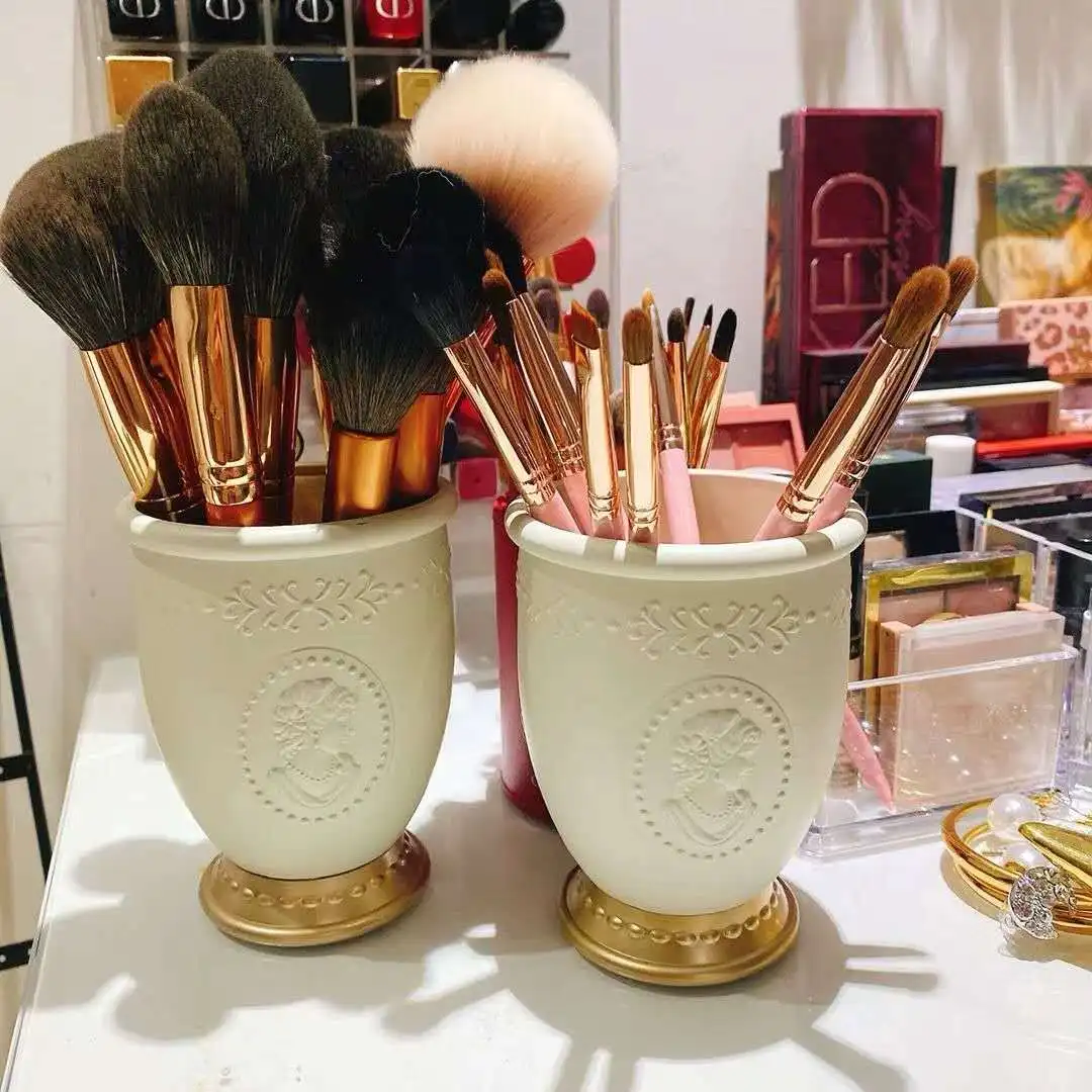 

Cosmetic Make-Up Brush Storage Box INS Crystal Pen Holder Luxury Home Decoration Make Up Tools Rack Table Organizer Pencil Box