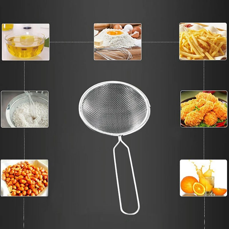 

Kitchen Fine Mesh Flour Sifter Professional Round Stainless Steel Flour Sieve Strainer Sifters Best For Kitchen Baking Tea