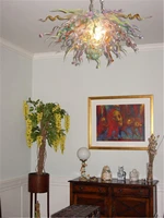 home decoration multi color dale chihuly style blown glass mini chandelier