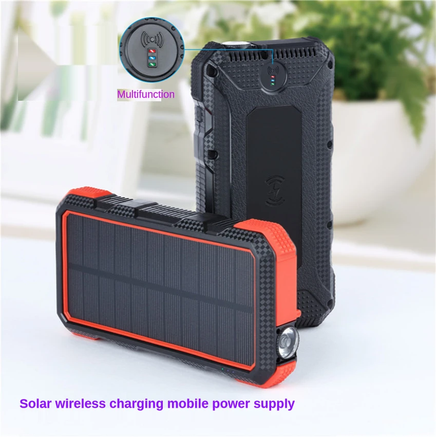 

Solar Power Bank Real 20000 mAh Dual USB External Waterproof Polymer Battery Charger Outdoor Light Lamp Powerbank New