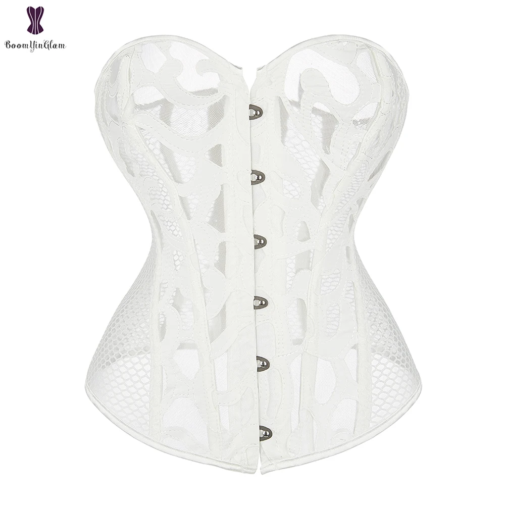 Корсет-бюстье сетчатый черного белого цвета | Женская одежда