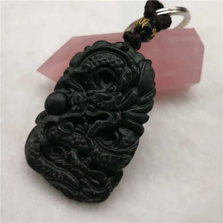 Прямая доставка китайские украшения черный зеленый нефрит резной счастливый