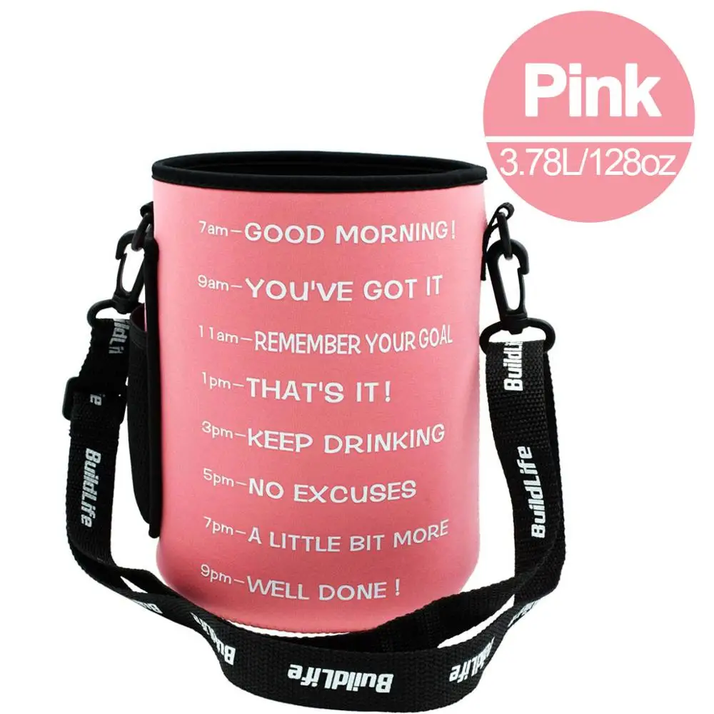 3.78L Pink Сумка рукав набор крышка бутылки Перевозчик дайвинг ткань с плечевым ремнем сумка подходит для 3.78L галлон бутылки - Цвет: 3.78L Pink
