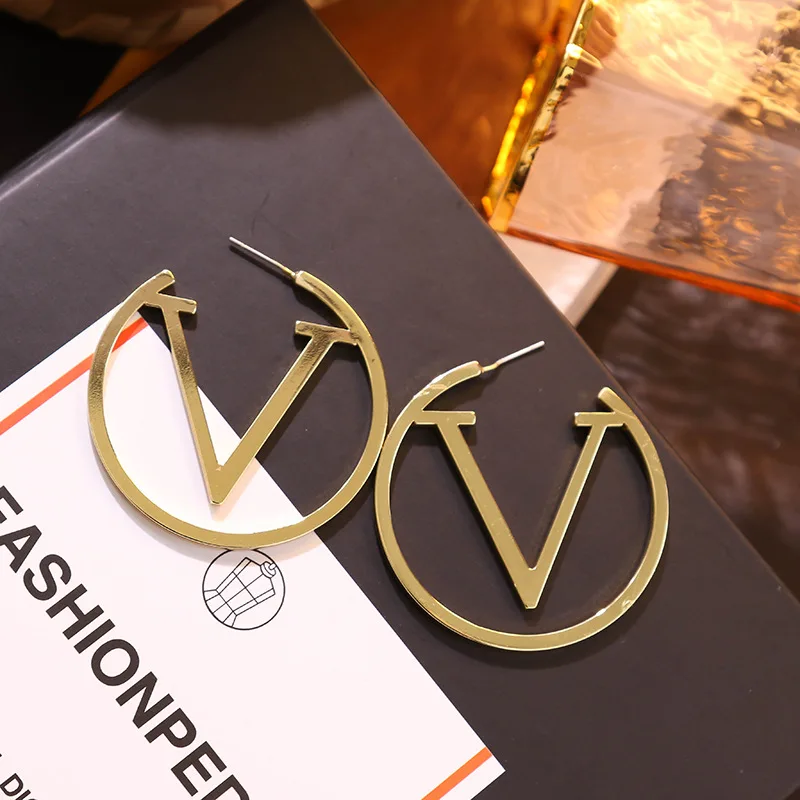 2020 новые серьги модные простые с V образным вырезом большие индивидуальные