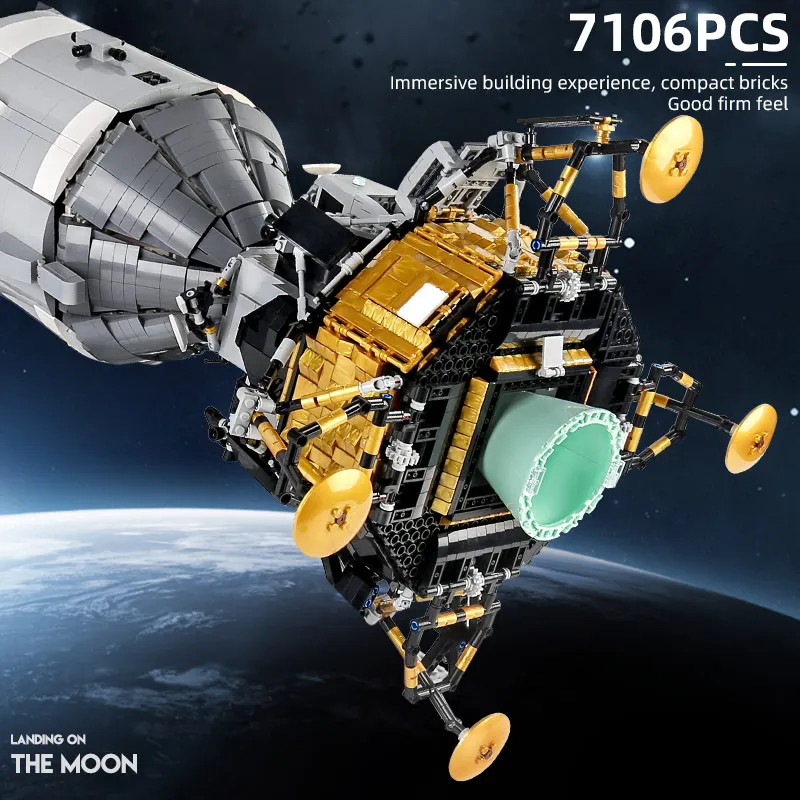 Креативная серия MOULD KING Apollo 11 Совместимость с 26457 Saturn V космический корабль