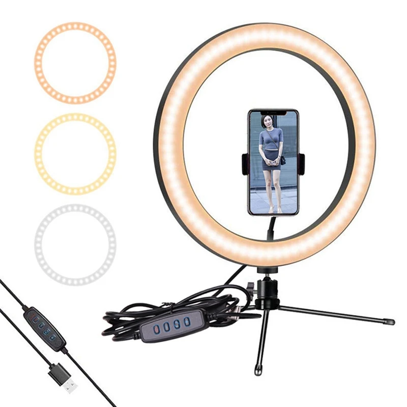 Светодиодный кольцевой светильник 10 дюймов со штативом для прямой трансляции и