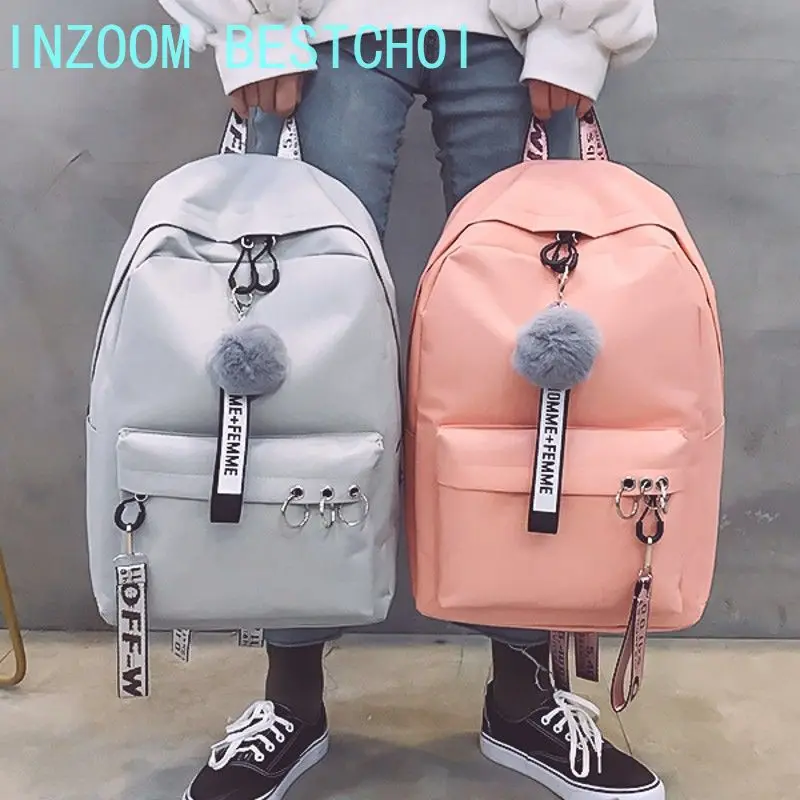 

Школьный ранец в Корейском стиле Харадзюку для женщин, простой многофункциональный вместительный уличпосылка рюкзак, подходит ко всему