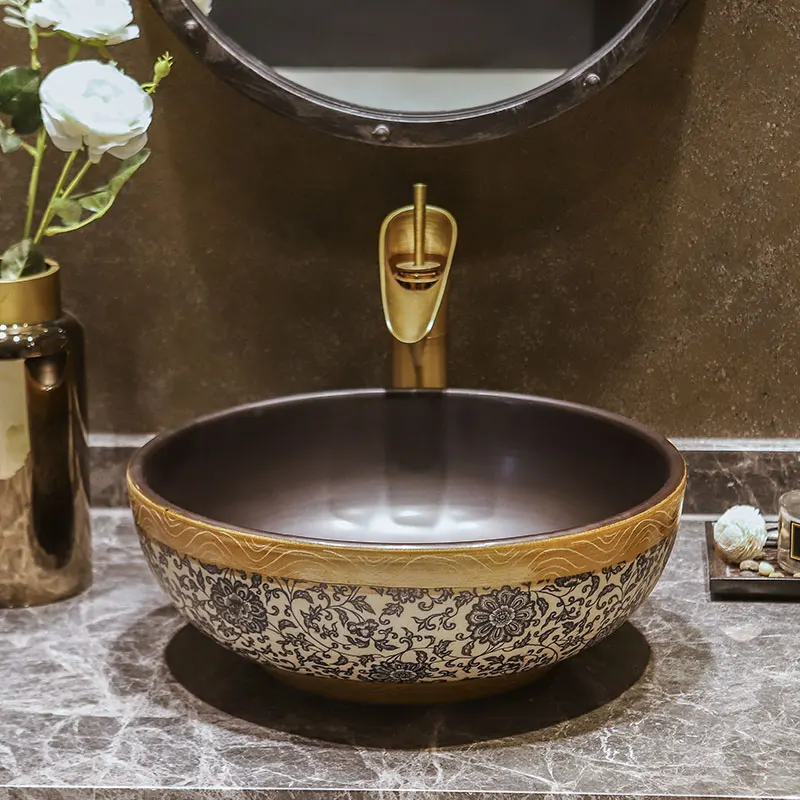 Китайская керамическая художественная раковина ручной работы столешница для