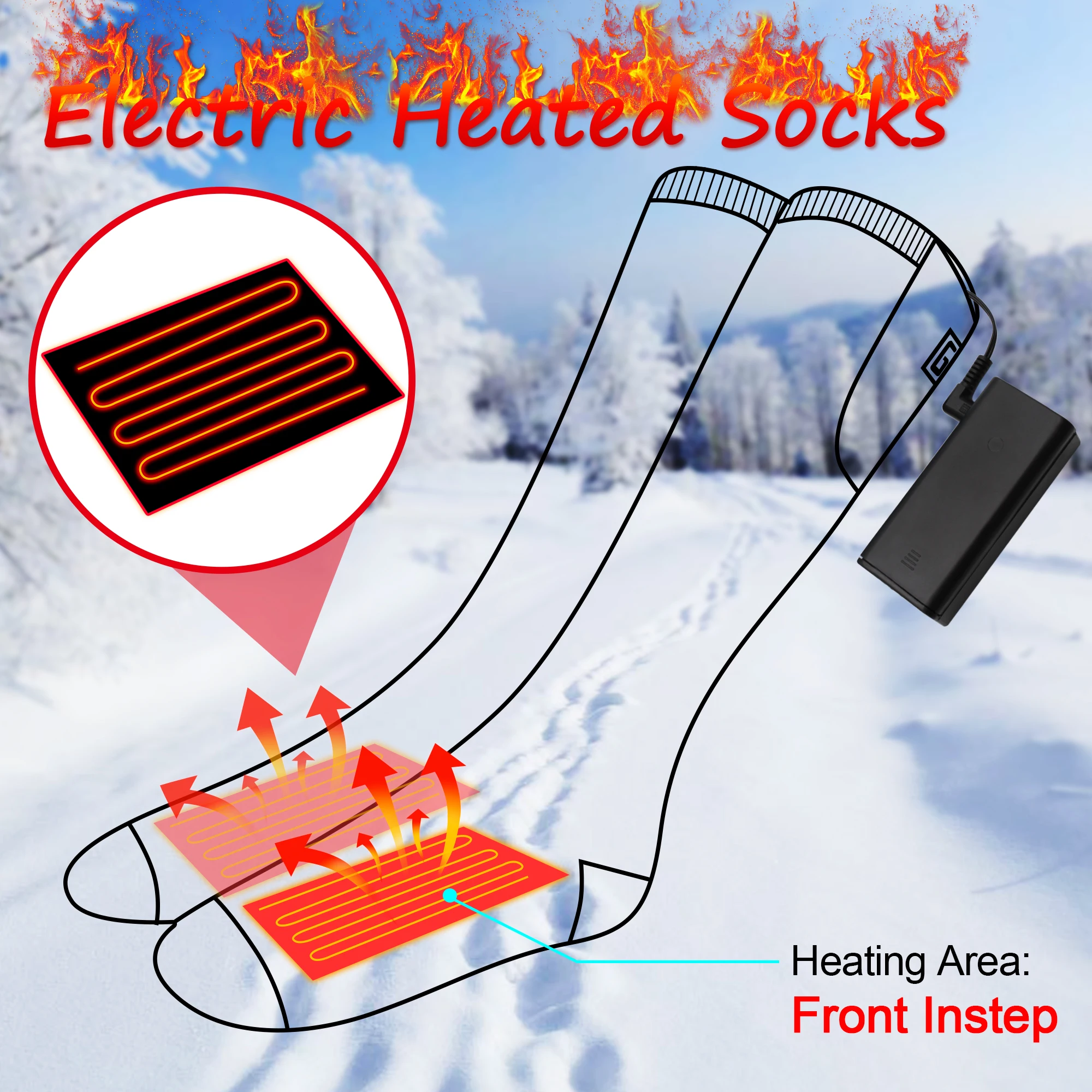 Носки для зимних видов спорта катания на лыжах с подогревом носки электрического