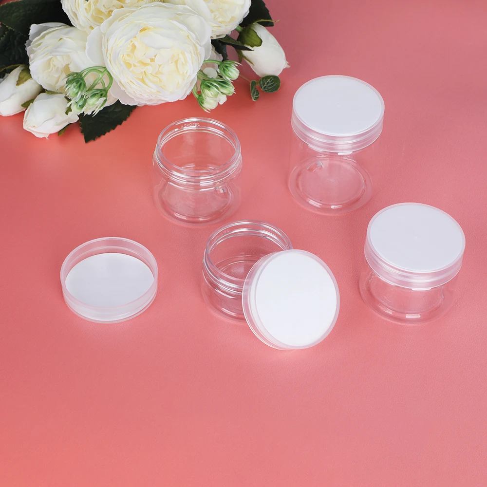 

5pcs 30//40/50/60/80/100/120/200ml Empty Plastic Clear Cosmetic Jars Makeup Container Clear Jar Face Cream Sample Pot Container