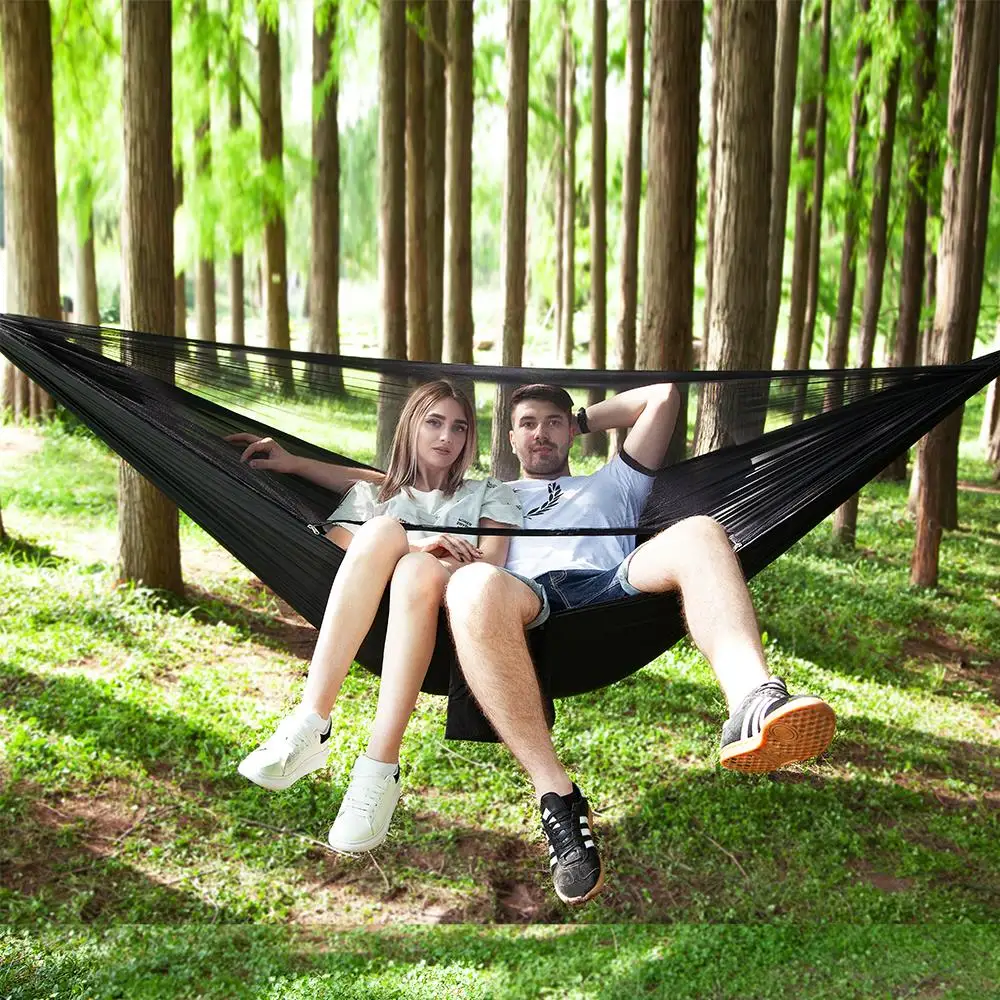 

290X140cm Garden/Camping Hammock With Mosquito Net Outdoor 1/2 Person Hanging Bed Strength Parachute Fabric Portable Sleep Swing