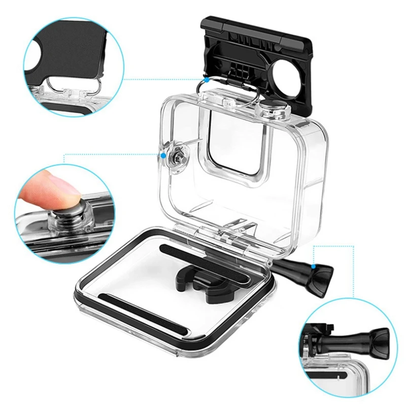 

for GoPro Hero 8 Sports Camera 45M Deep Diving Photography Accessories Waterproof and Anti-Drop Protective Cover