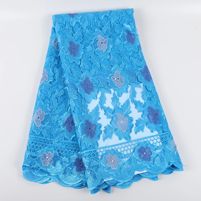 Лучшие продажи Африканский тюль кружева ткани с камнями 2019 Вышивка высокое