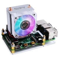 ice tower cpu cooling fan v2 0 super heat dissipation 7 different colors leds dc 5v 5mm copper tube for raspberry pi 3b4b