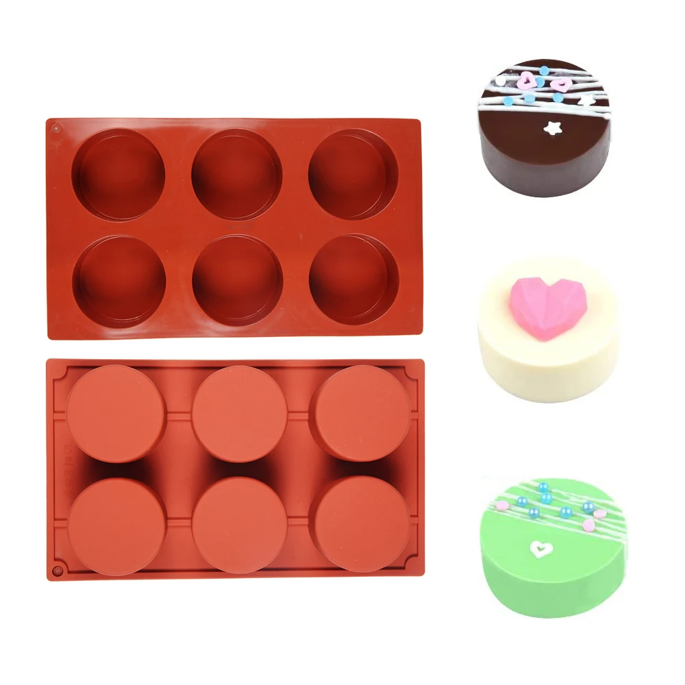 

New 6 Cavity Cylinder Silicone Cake Mold Cookies 3D DIY Handmade Kitchen Reuse Baking Tools Decorating Mousse Making Mould