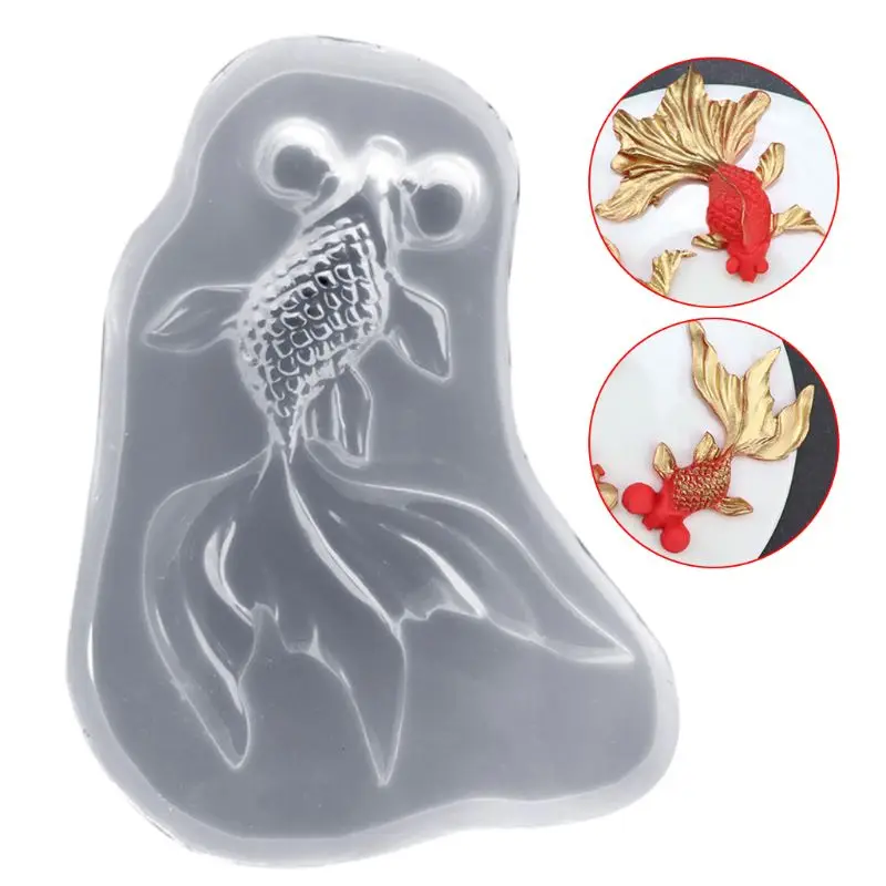 

Mirror Crystal Epoxy Mould DIY Handmade Material Goldfish Silicone Mold Jewelry Pendant Liquid Molds Making R9JE