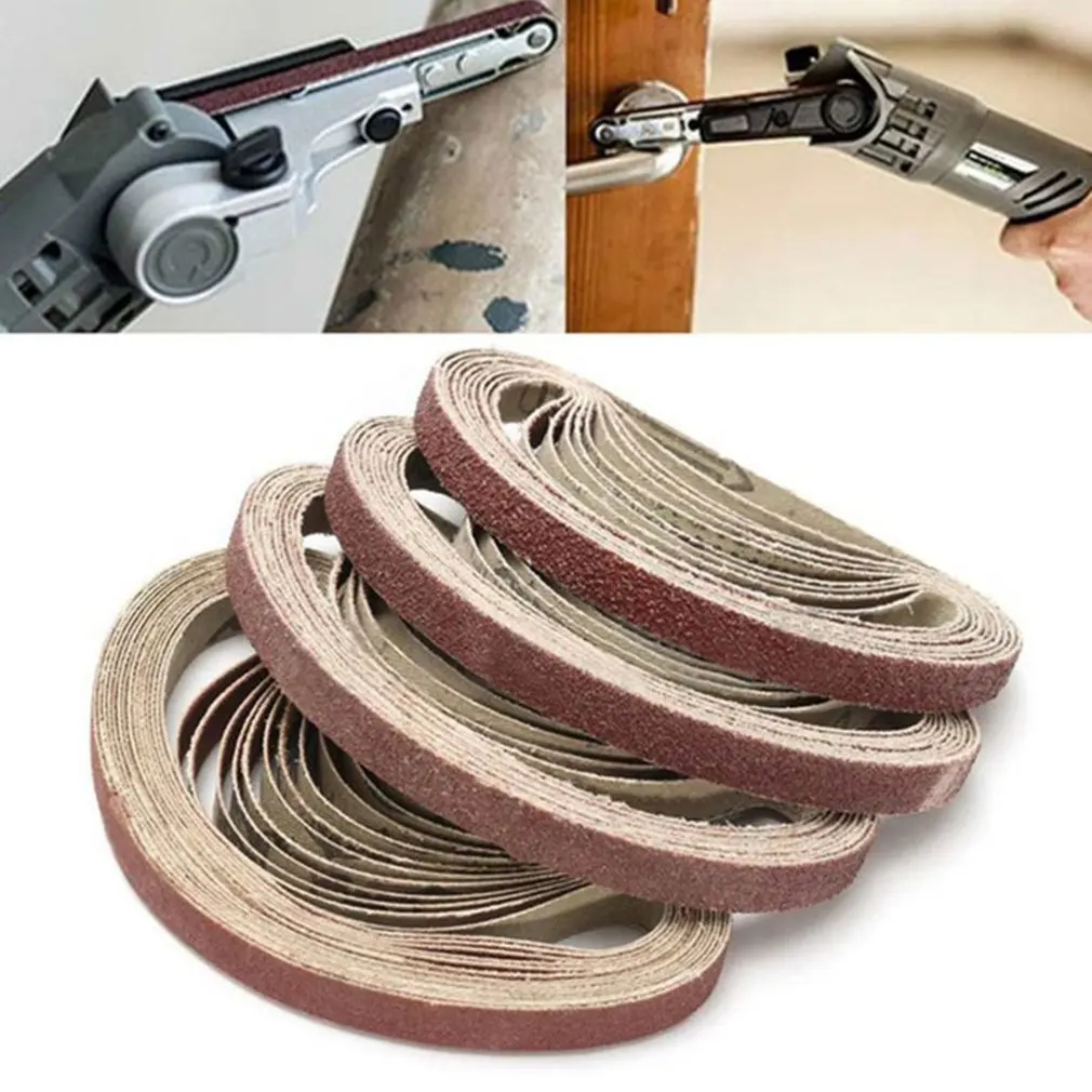 

10pcs Sand Belt Portable DIY Belt Sander Knife Apex Edge Grit Abrasive Sanding Belts Sander Grinding Polishing Tools