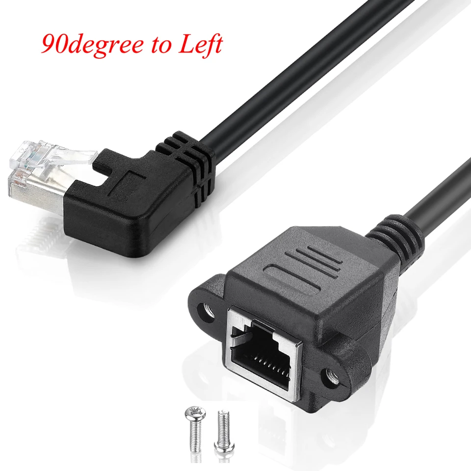 Кабель RJ45 Ethernet CAT 6 30 см 1 м Bochara M/F удлинительный экранированный с винтовым
