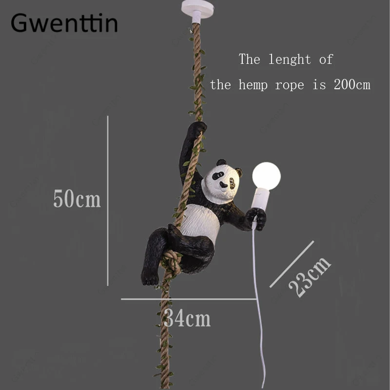 Koop Hars Panda Led Hanglampen Vintage Hennep Touw Keuken Opknoping Lampen Home Decor Eetkamer Verlichtingsarmaturen Bar Industriële Lamp