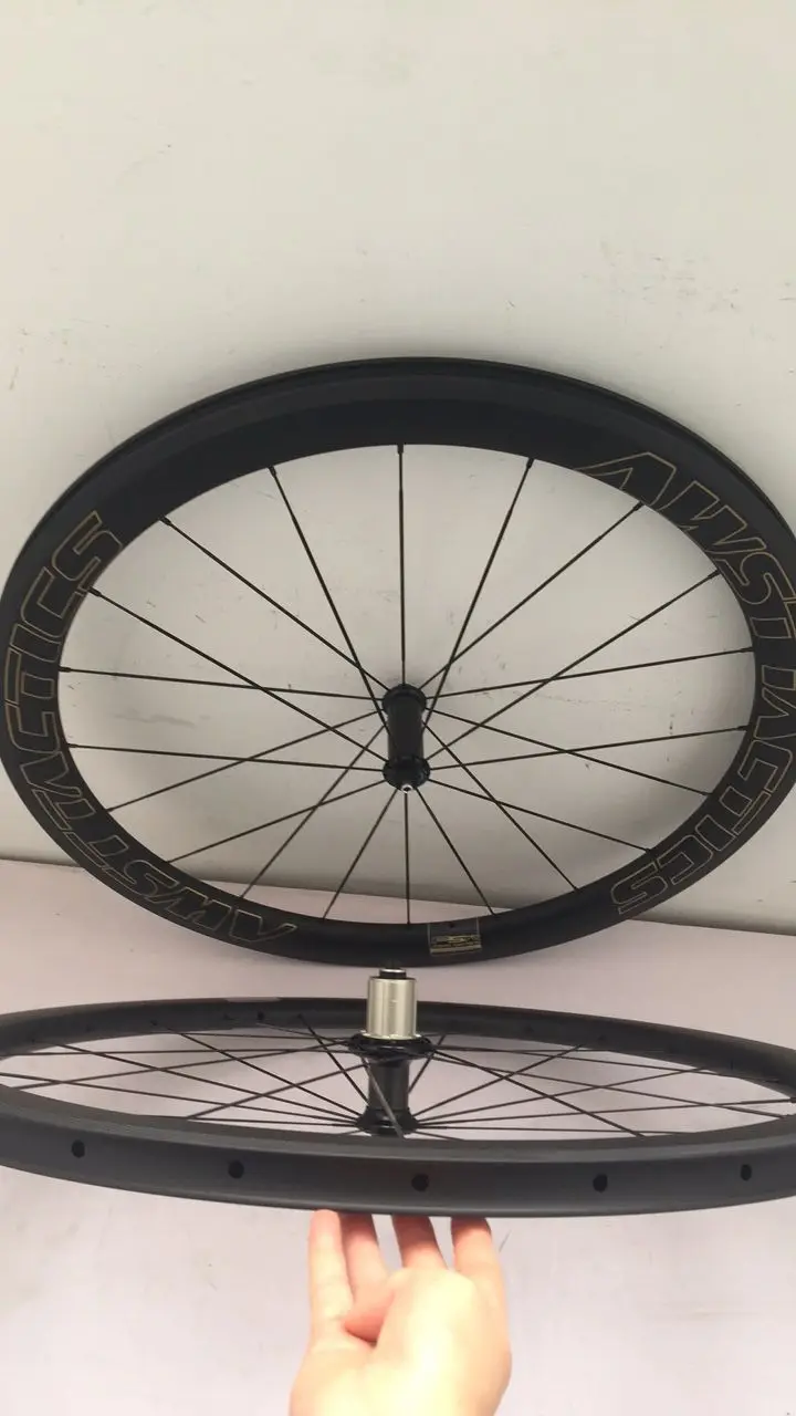 AWST full carbon bike wheels ud matt 700C v shaped road with powerway hubs 50mm cycling wheelset | Спорт и развлечения