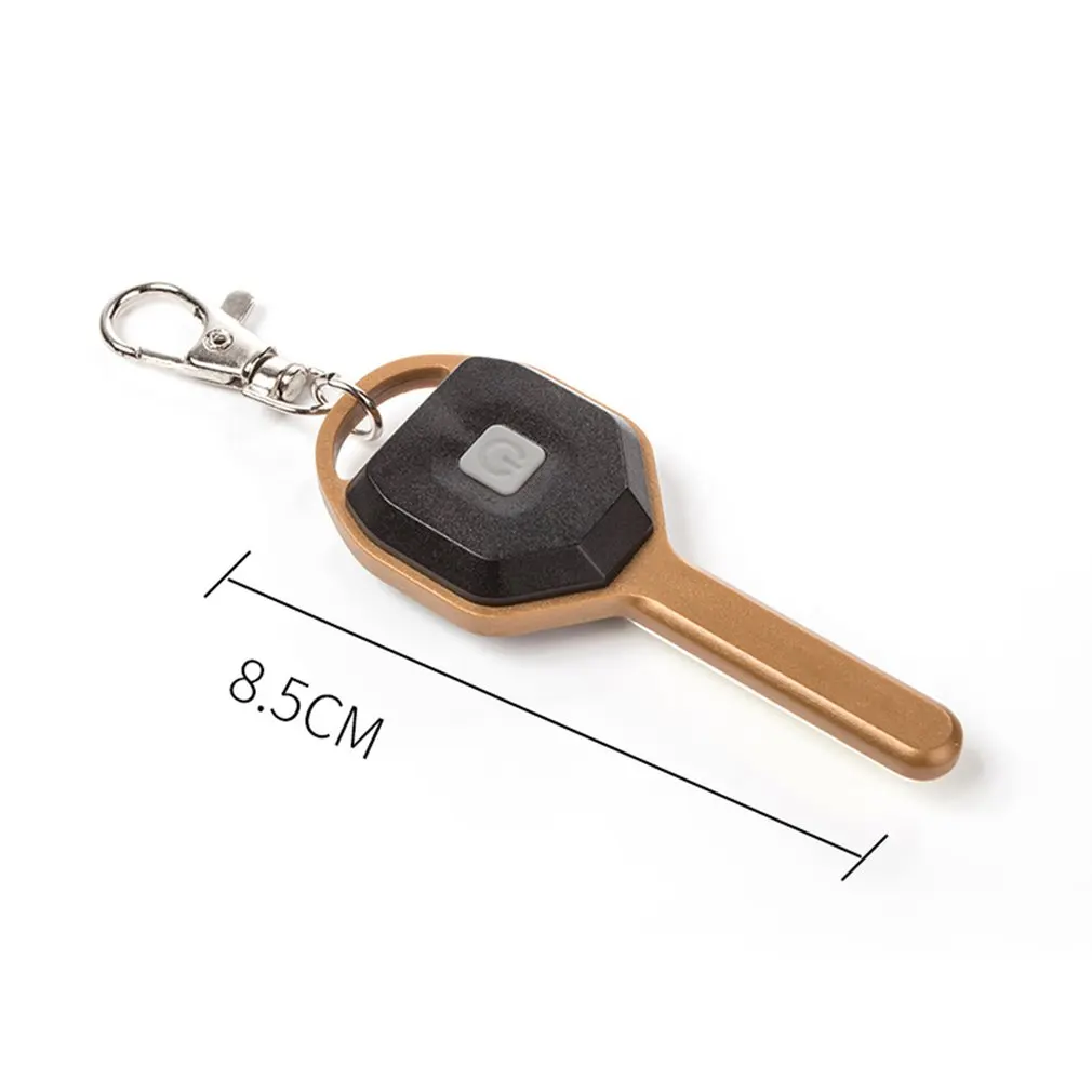 

2020 Mini ABS LED Flashlight Light Mini Key Shape Key Chain Ring Keychain Lamp Torch Emergency Camping Light